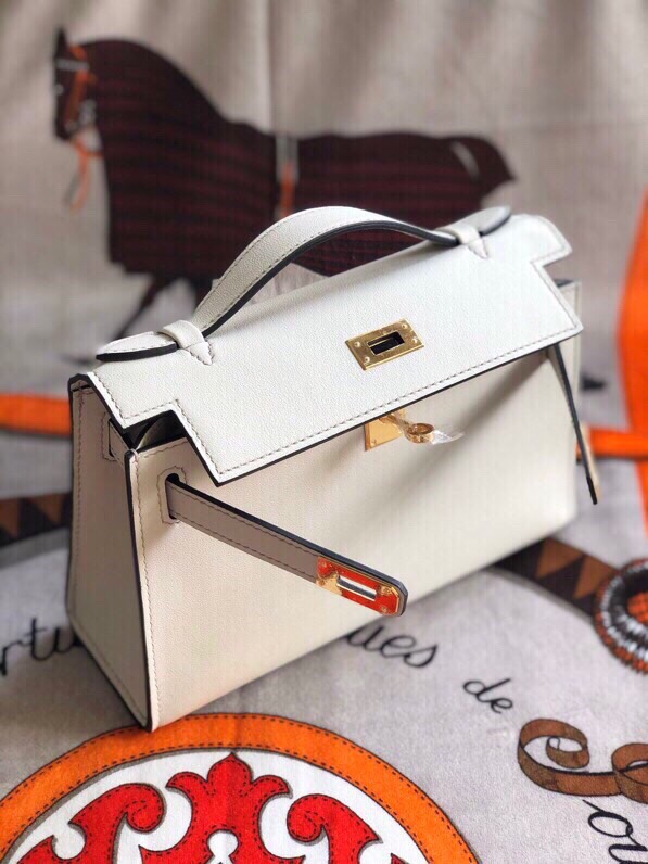 에르메스 미니 켈리백22 끄레 금장 스위프트